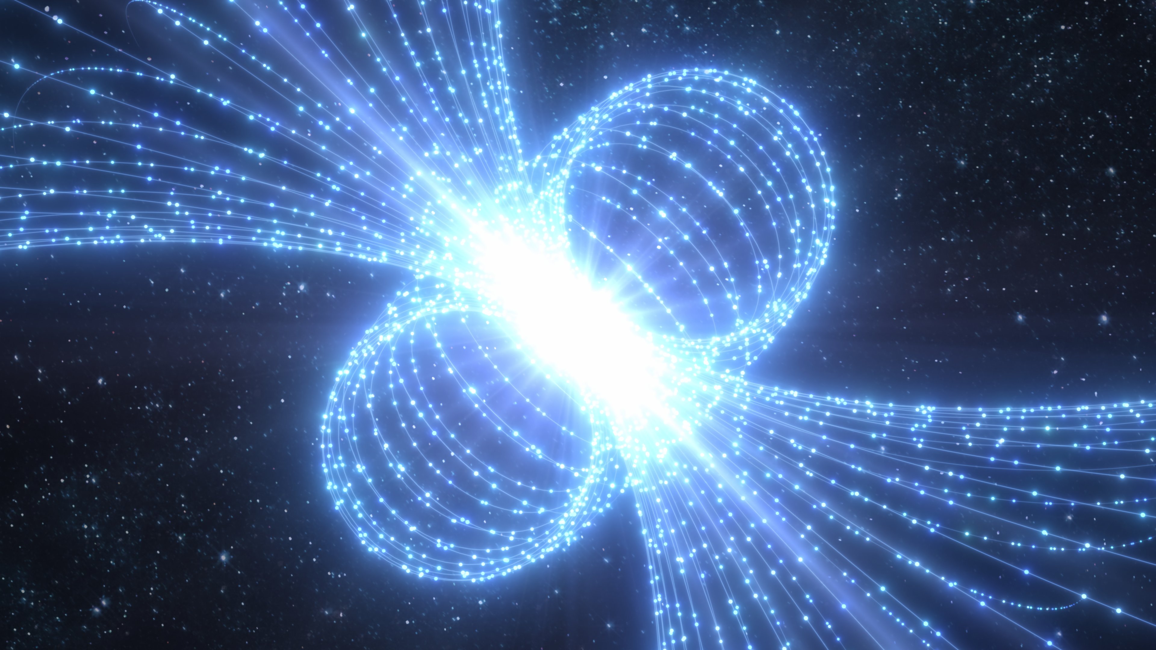 Beautiful Magnetic Force Field Lines of Quasar Energy Star in Space - Abstract Background Texture